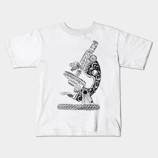 Scientific Microscope Line Drawing Kids T-Shirt